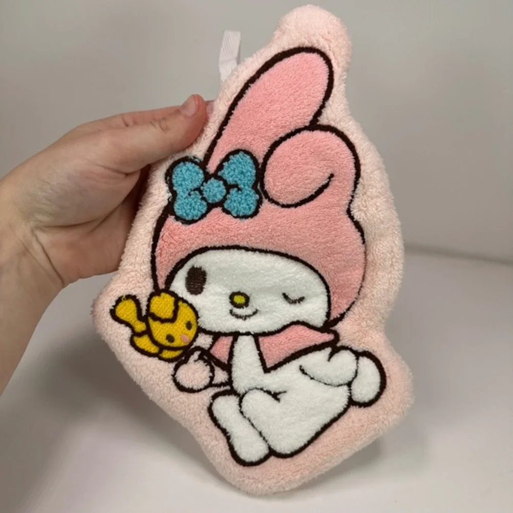 My Melody Plush Washcloth Sanrio‎ Pink Yellow Bow Kawaii Cute Face Towel
